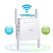 2,4G 5G Гц Беспроводной Wi-Fi ретранслятор Wi-Fi усилитель 1200 Мбит/с Wi-Fi усилитель 5G Wi-Fi долго расширитель диапазона 2024 - купить недорого