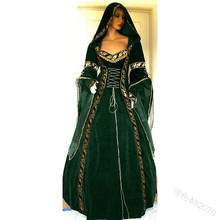 Plus Size Girdling Dress for Women Halloween Medieval Cosplay Costumes Victorian Gothic Long Floor Length Hooded Clothing 2024 - buy cheap