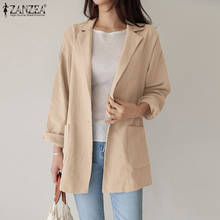 Women's Autumn Coats ZANZEA 2022 Stylish Cotton Blazers Casual Long Sleeve Outwear Female Single Button Tops Oversized Overcoats 2024 - buy cheap