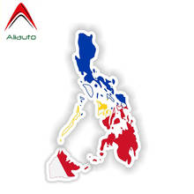Aliauto filipinas mapa bandeira adesivo capacete da motocicleta acessórios do carro protetor solar à prova dwaterproof água reflexivo decalque vinil, 13cm * 8cm 2024 - compre barato