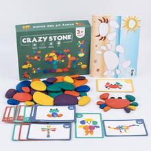36PCS Montessori Rainbow Pebbles Jenga Educational Toys Wooden Pebbles Stacked Stones Stacking Game Montessori Toy For Children 2024 - buy cheap