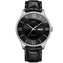 Reloj hombre i & w prata preto relógio mecânico design ultra fino miyota relógio automático masculino safira calendário relógios masculinos 2021 2024 - compre barato