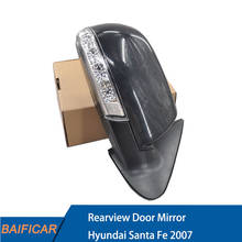 Baificar-novo espelho retrovisor elétrico, com luz led, dobrável automático, 8pin, 87610-shorts 600, para hyundai, santa fé, 2007 2024 - compre barato