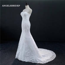 Vestido de noiva sem alças, de sereia, com aplique formal, para corte e treino, de noiva 2024 - compre barato