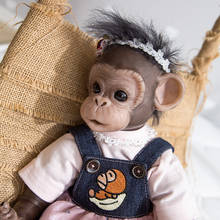 40 cm Reborn Baby Dolls Lovely Monkey Doll black skin Soft Silicone Realistic apes dolls Toy 2024 - buy cheap