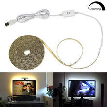 Cinta de luces Led Flexible impermeable, 5V, alimentada por USB, Bande de retroiluminación de TV con Interruptor táctil regulable 2024 - compra barato