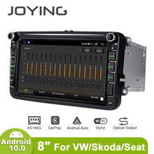 Joying-sistema multimídia automotivo, reprodutor com tela de 8 polegadas, 2 din, rádio, navegação gps, estéreo, vídeo, 4gb de ram, 64gb de armazenamento, bluetooth, para vw, skoda, seat, volkswagen 2024 - compre barato