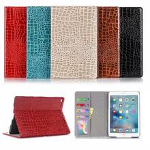 Luxury Folio Coque for iPad 7th 10.2 Case Crocodile Map PU Card Slot Stand A2198 A2200 A2233 Funda for iPad 10.2 2019 Cover 2024 - buy cheap