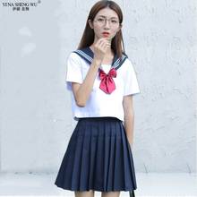 Sailor Anime faldas JK uniforme escolar japonés camisa ropa azul marino coreano Japón Cosplay graduación estudiantes Setkawaii chica blanca 2024 - compra barato