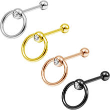 Door Knocker Surgical Steel Straight Barbell Tongue Ring Piercing Captive Bead Ring Barbell 2024 - buy cheap