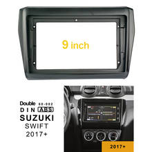 Moldura para dvd e cd automotivo, 2din, 1din, adaptador, acabamento de áudio, painel de 9 polegadas, para suzuki swift 2017, 2din, rádio 2024 - compre barato