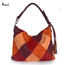 FUNMARDI 2021 роскошные женские сумки, повседневные сумки, ретро женские модные сумки на плечо, лоскутные вместительные сумки-мессенджеры WLHB2332 2024 - купить недорого