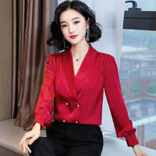 Korean Fashion Women Silk Shirts Elegant Woman Satin Blouse OL Shirt Plus Size Womens Tops and Blouses Women Long Sleeve Blouses 2024 - buy cheap