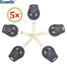 5pcs/lot 2 button remote key shell for Nissan Note Micra Juke NSN14 uncut blade 2024 - buy cheap