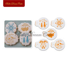 AK Christmas Cookies Stencil Set Santa Deer Design Coffee Stencils Template Cake Decorating Tools Biscuits Cake Mold Bakeware 2024 - buy cheap