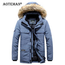 Мужские зимние куртки, теплые комбинезоны, парки, мужские пальто, мужская одежда с капюшоном, плотная ветровка, верхняя одежда, модная однотонная куртка LM203 2024 - купить недорого