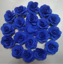 100 pçs/saco azul real feito à mão dia 3.5 cm seda rosa flor artificial para o casamento buquê decoração flor diy cabelo accessoires 2024 - compre barato