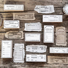 Colección de Tickets Retro, planificador de sellos de madera, juego de sellos de goma de madera, tarjetas de álbum de recortes Diy, decoración en relieve 2024 - compra barato