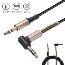 1pc 3.5mm jack aux cabo enrolado cabo de extensão macho jack estéreo áudio para carro cd/dvd player fone de ouvido chumbo 2024 - compre barato