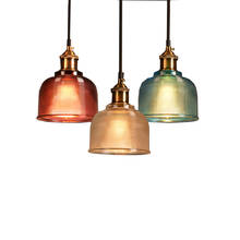 5 Colours Vintage glass Pendant Lights Retro Pendant Lamps With Edison Bulbs 110V/220V Hanglamp Lamparas Colgantes Lustre Lights 2024 - buy cheap