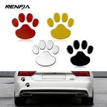 2Pcs/Set Car Sticker Cool Design Paw 3D Animal Dog Cat Bear Foot Prints Footprint Decal Car Stickers Silver Red Black Golden 2024 - buy cheap