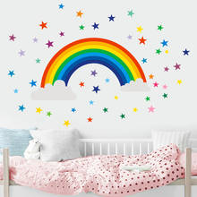 Decoração da casa arco-íris sinal adesivo decalque quarto vinil arte mural crianças quarto berçário decalque da parede adesivos # t2p 2024 - compre barato
