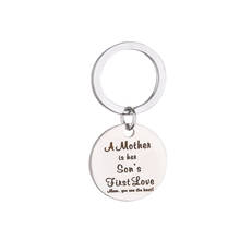 Oeinin Key Chain Man Mother Is Her Son's First Love Keychain Bags Lovers Letter Color Keyring Stainless Steel Pendant Llaveros 2024 - buy cheap