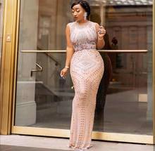 Sparkly Rhinestones Long Dress Women Perspective Outfit Sexy Female Singer Stage Evening Luxurious Dress Women's Birthday Outfit 2024 - buy cheap