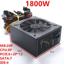 Fuente de alimentación multicanal para Lianli, nuevo Miner PSU para servidor de alta potencia, tarjeta gráfica, fuente de alimentación para minería de ordenador, 1800W 2024 - compra barato