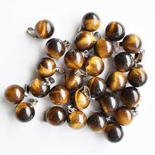 2020 fashion high quality natural tiger eye stone round ball charm pendants for jewelry making 50pcs/lot wholesale free shipping 2024 - buy cheap