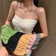 Women Corset Tops Sexy Knitted Tube Top Summer Pleated Tank-Top Tank Camis Crop Top For Women 2024 - buy cheap