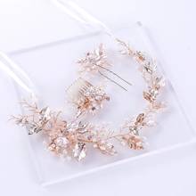 Bridal Wedding Headband Hair Combs Pearl Hair Accessories Flower Crown Tiaras Prom Clips Bridal Headdress Headpiece Jewelry 2024 - buy cheap