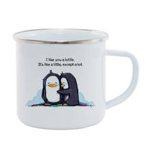 Stainless Steel Camping Coffee Mug Gift I Like You A Lottle Penguins Ceramic Coffee Mug  Birthday Christmas Outdoors Metal Ename 2024 - buy cheap