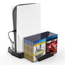 Вертикальная подставка для консоли Sony Playstation 5 с охлаждающим вентилятором, двойным контроллером и зарядным устройством для геймпада, цифровые аксессуары для PS5 2024 - купить недорого