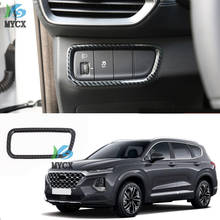 Cabeça do carro lâmpada interruptor de luz do farol botão ajuste painel controle protetor guarnição estilo do carro para hyundai santa fe ix45 2019 2024 - compre barato