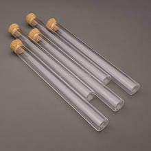Tubos de teste de vidro transparentes com fundo plano, 20 tamanhos de 15x150mm e rolha de madeira para recipiente de laboratório 2024 - compre barato