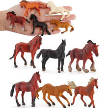 Nuevo 12 unids/set simulación figura de Animal en miniatura niñas niños los juguetes caballo adornos coche niños juguete regalo 2024 - compra barato