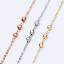 1 Meter, Gold/ Rose Gold Plated Brass Beaded Chains, 1.3mm Chain with 3mm Ball Beads, For DIY Jewelry Findings Accessories 2024 - buy cheap