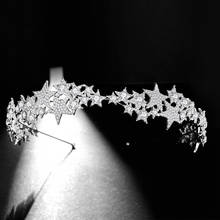 Star Crown Headband Tiara Rhinestone Crystal Wedding Hairband Korean Bridal Hair Accessories Bride Headpiece Head Jewelry Women 2024 - buy cheap