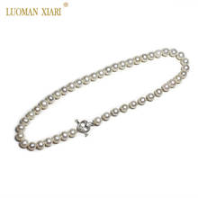 Collar de perlas naturales redondas AAA para mujer y niña, gargantilla de pulsera de plata de ley 100% 925, embalaje elegante, regalos 2024 - compra barato