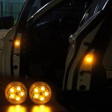 4 шт. Магнитная 3 светодиодный 5 светодиодный светодиодные на дверь автомобиля Открытие Предупреждение лампы безопасно вспышки света Водонепроницаемый Беспроводной анти Collid световой сигнал Voitu 2024 - купить недорого