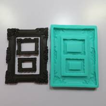 F1022 Silicone fondant mold Photo Frame Silicone Mold food grade Fondant Cake Decoration Mold Sugar Craft Tools Random Color 2024 - buy cheap