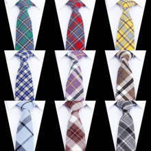 Gravata clássica masculina com xadrez, gravata casual de arco-íris doce para homens, de algodão, fina e colorida 2024 - compre barato