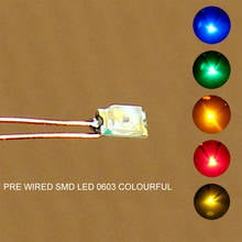 20pcs SMD 0603 LED Light Model Train Pre-soldered micro 0.1mm Wire LED C0603 White Warm Red Blue Green Yellow Orange 2024 - buy cheap