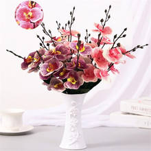 Orquídea Artificial de mariposa Artificial para decoración para hogar y boda, 7P, 5 tallos/ramo, 17,72 pulgadas 2024 - compra barato