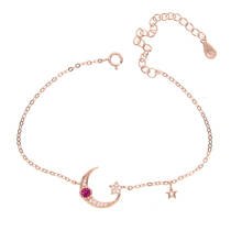 delicate drop cz moon star charm Bracelet real 925 sterling Silver Bracelet for Women Bracelets & Bangles Jewelry 2024 - buy cheap