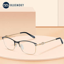 BLUEMOKY женские металлические квадратные оптические очки анти-синий свет Blocking1.56 1,61 1,67 по рецепту Близорукость дальнозоркость Пресбиопия линзы 2024 - купить недорого