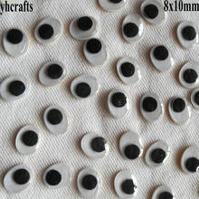 50PCS/LOT,8x10mm oval black wiggle eyes stickers Toll eyeball Doll eyes Crafts material Kindergarten handwork accessories OEM 2024 - buy cheap