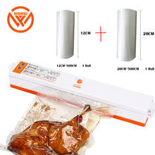 WOMSI-sellador al vacío de alimentos para el hogar, máquina de envasado de 220V/110V, empaquetador de película que incluye 15 bolsas y 2 bolsas de rollo 2024 - compra barato