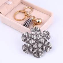 ZOSHI Snowflake Pendant Leather Keychains Charm Car Key Ring Holder Gold Keychain Rhinestone Key Chains Women Accessories 2024 - buy cheap